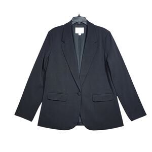 A New Day‎ Relaxed Fit Essential Blazer Black 12 Single Breast Classic Stretchy
